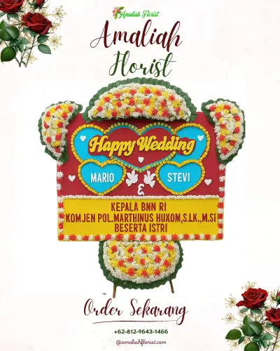 Karangan Papan Bunga Pernikahan di Jogomulyan